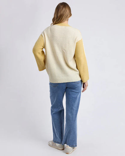 Foxwood Gwen Knit - Butter Yellow/White