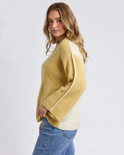Foxwood Gwen Knit - Butter Yellow/White