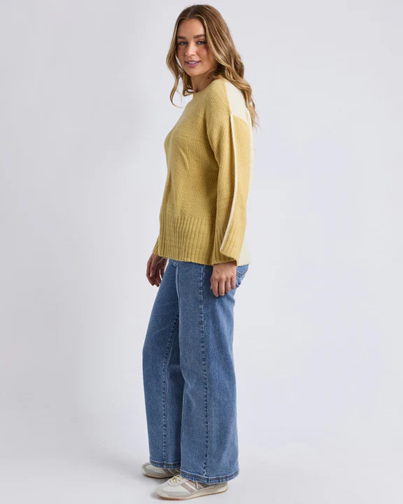 Foxwood Gwen Knit - Butter Yellow/White