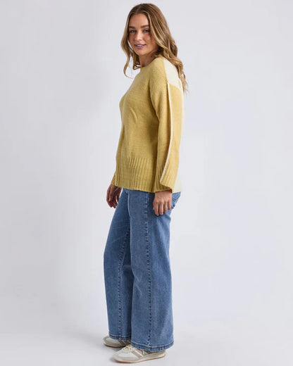 Foxwood Gwen Knit - Butter Yellow/White