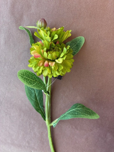 Artisan Florals |Artificial Zinnia 36cm | Lime Green