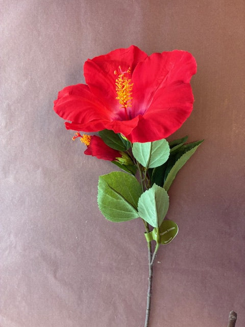 Artificial Hibiscus Stem Red