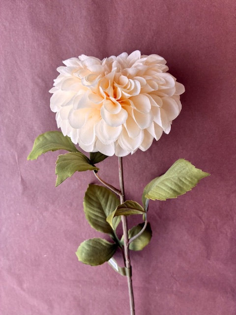 Arificial Cream Pom Pom Dahlia