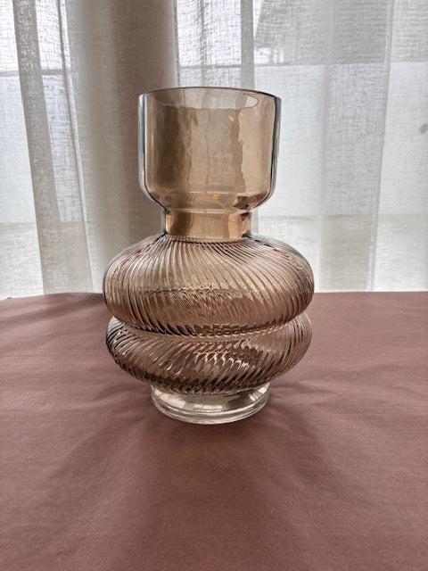 Curvy Twill Textured Glass Vase