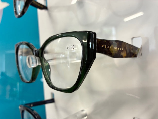 Stella & Gemma | Reading Glasses | Emerald & Tort
