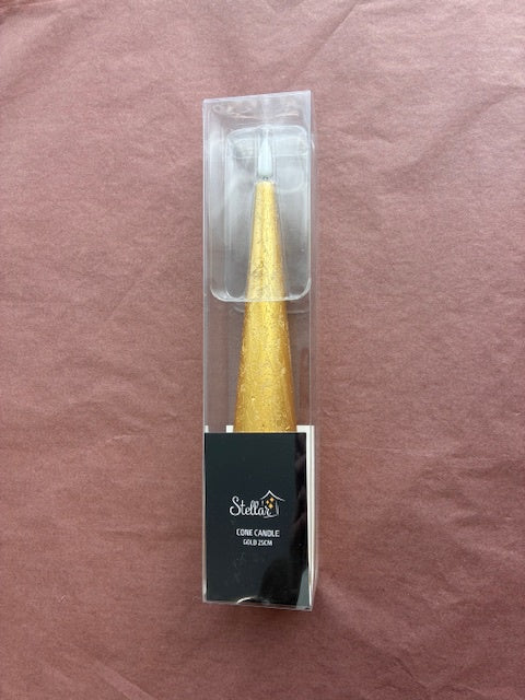 Stellar Haus - Gold LED Cone Candle