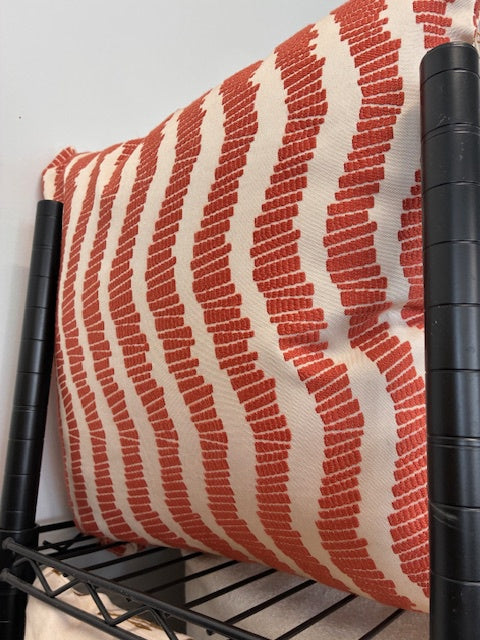Orange/Ivory Wave Cushion