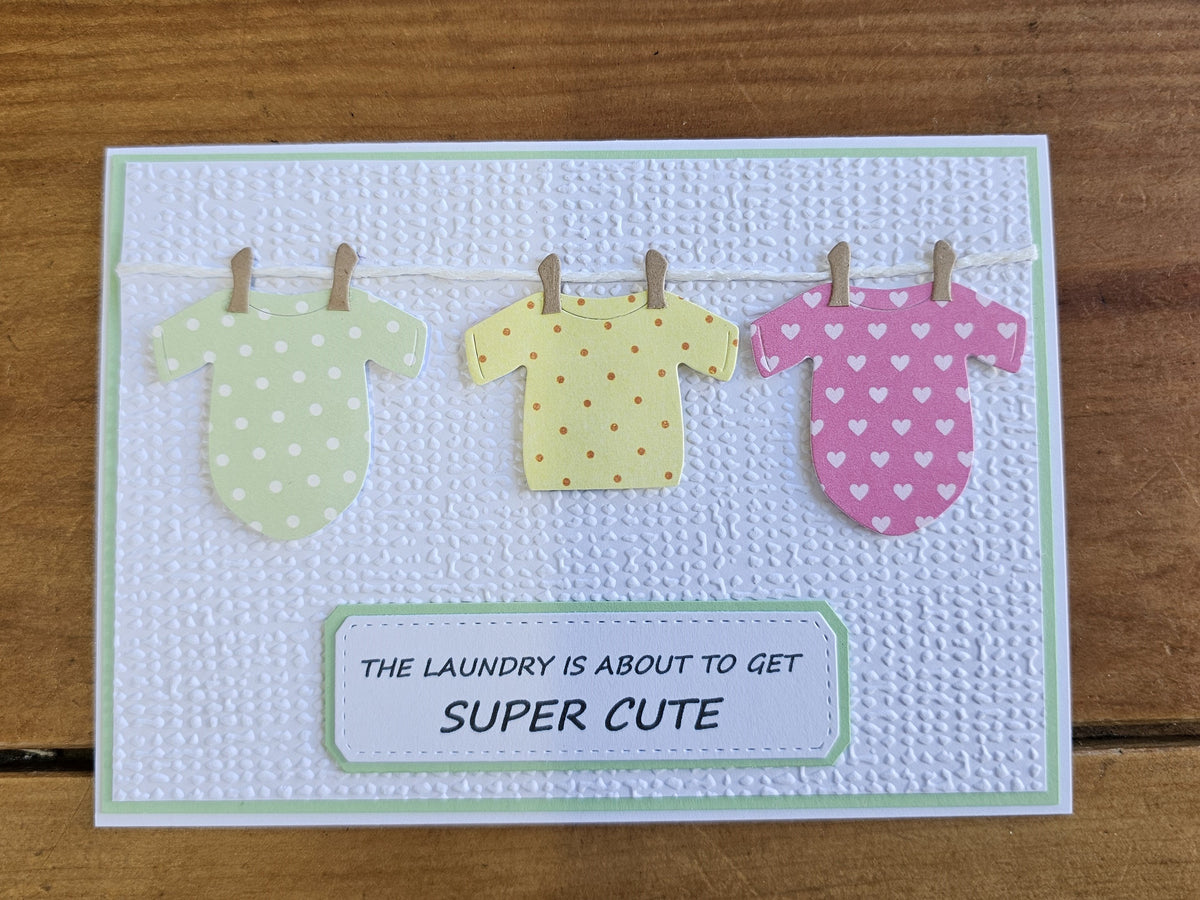Cards By Flora | Baby Card | The Laundry Is About To Get Super Cute