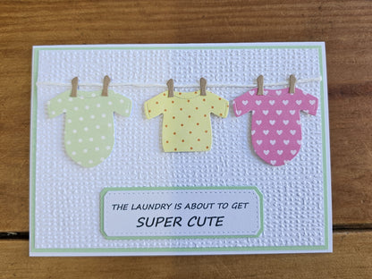 Cards By Flora | Baby Card | The Laundry Is About To Get Super Cute