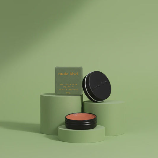 Nude Kiwi - Moisture Lock Lip Balm - Peach & Raspberry