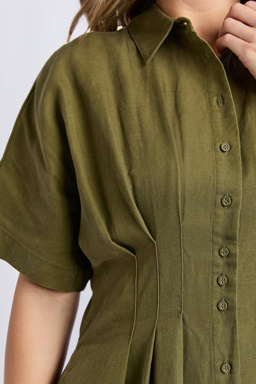 Foxwood | Marbella Dress | Moss Green