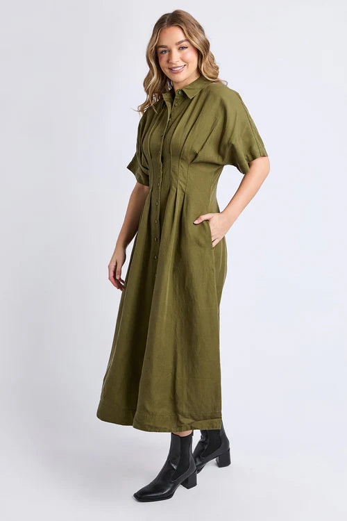 Foxwood | Marbella Dress | Moss Green
