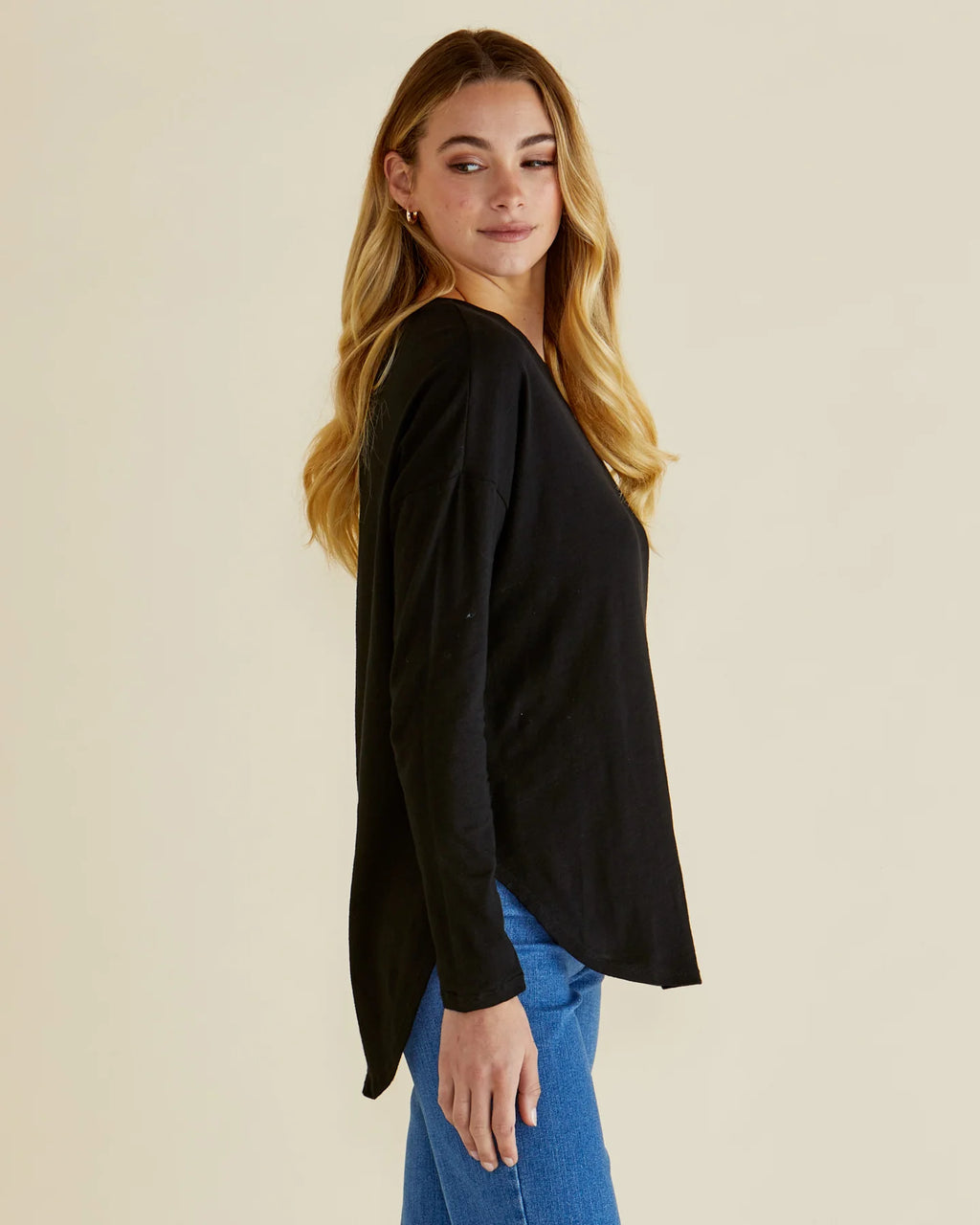 Betty Basics Megan Long Sleeve Top - Black