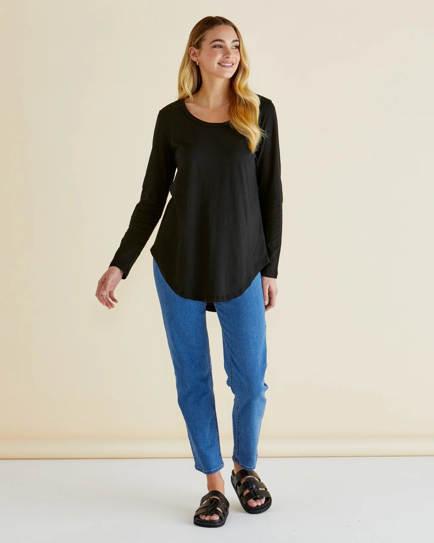 Betty Basics Megan Long Sleeve Top - Black