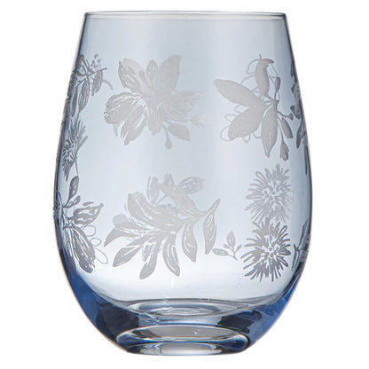 Mossman 4pc Blue Etched Tumbler Set