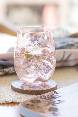 Mossman 4pc Blush Etched Tumbler Set