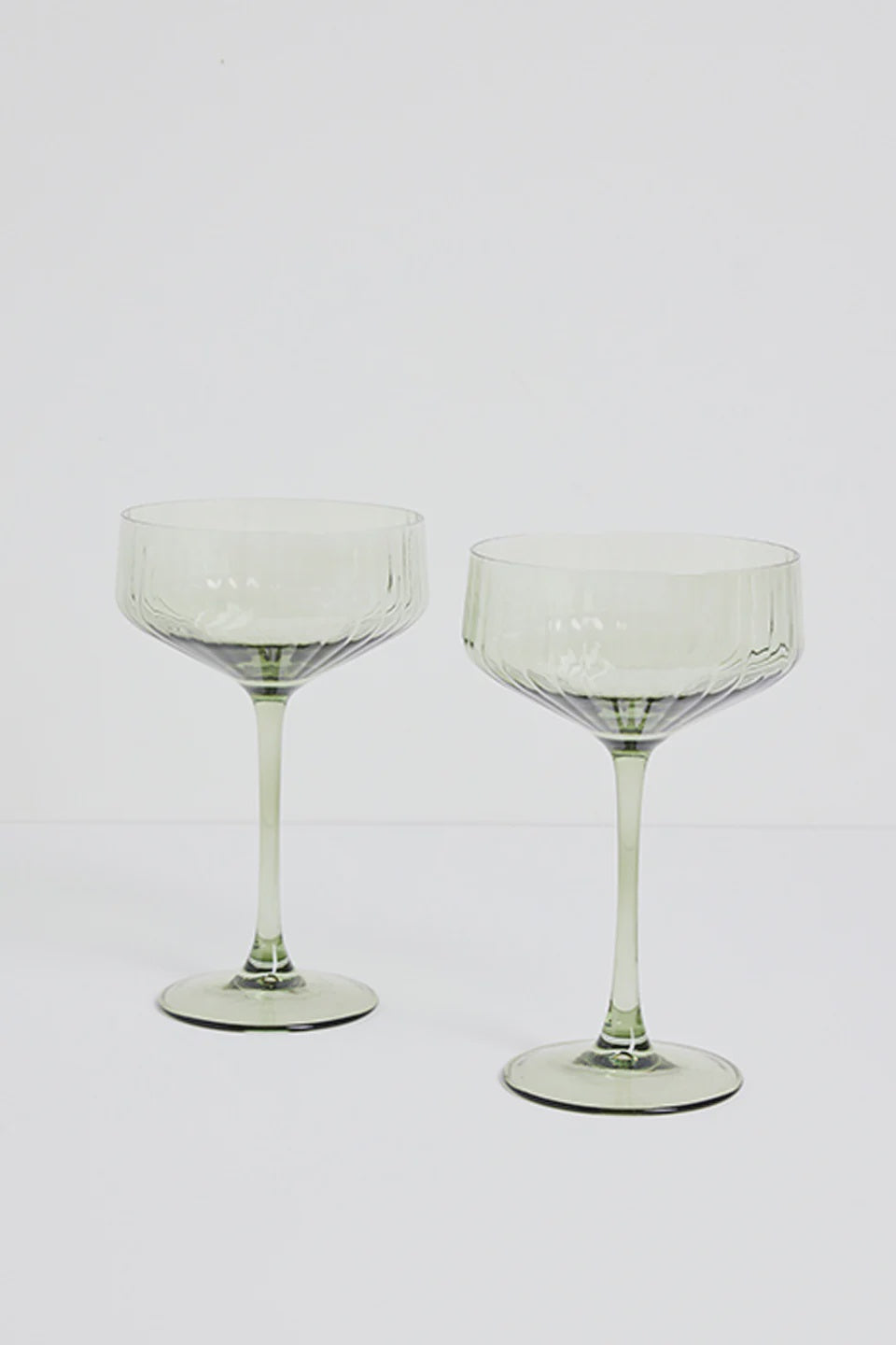 Set of 2 Olive Green Cocktail Glass