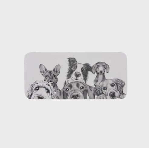 Peeking Pups Rectangular Platter