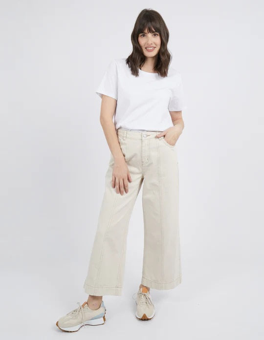 Foxwood - Royal Wide Leg Jean - Washed Sand