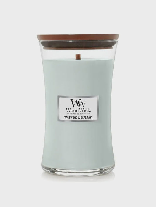 Woodwick Candle - Sagewood & Seagrass - Large