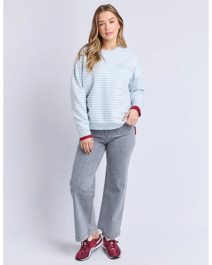 Foxwood Original Ice Blue Stripe Crew