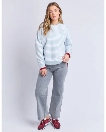Foxwood Original Ice Blue Stripe Crew