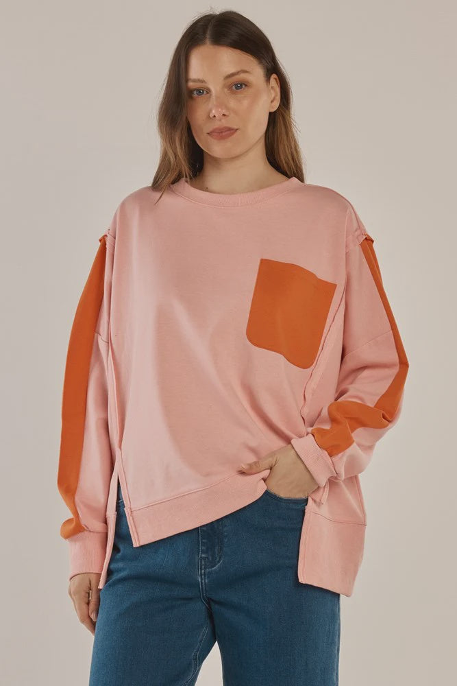 Betty Basic Tania Sweatshirt - Pink/Orange