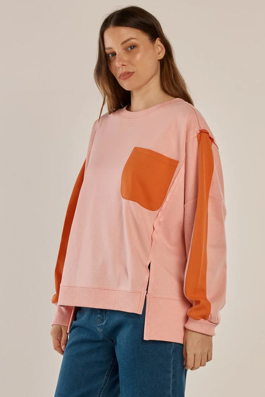 Betty Basic - Tania Sweatshirt - Pink/Orange