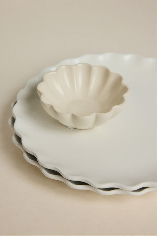 Wave Ivory Dipping Bowl