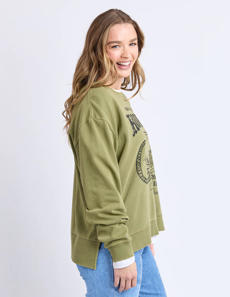 Foxwood Western Rose Crew - Olive