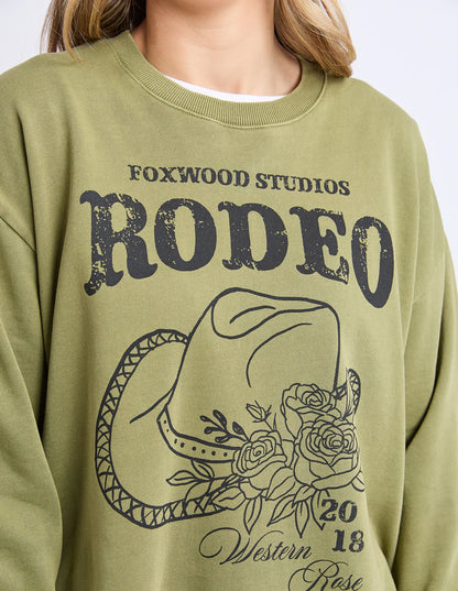 Foxwood Western Rose Crew - Olive