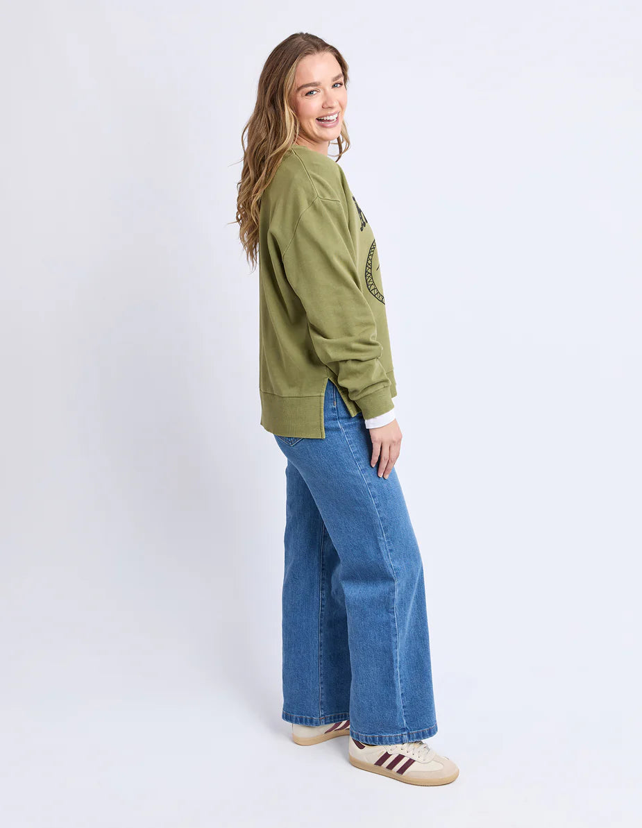 Foxwood Western Rose Crew - Olive