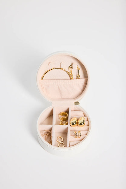 Humble + Heart White - Circular Travel Jewellery Box